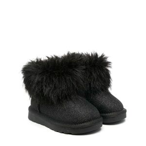 Monnalisa kids fur glitter boots